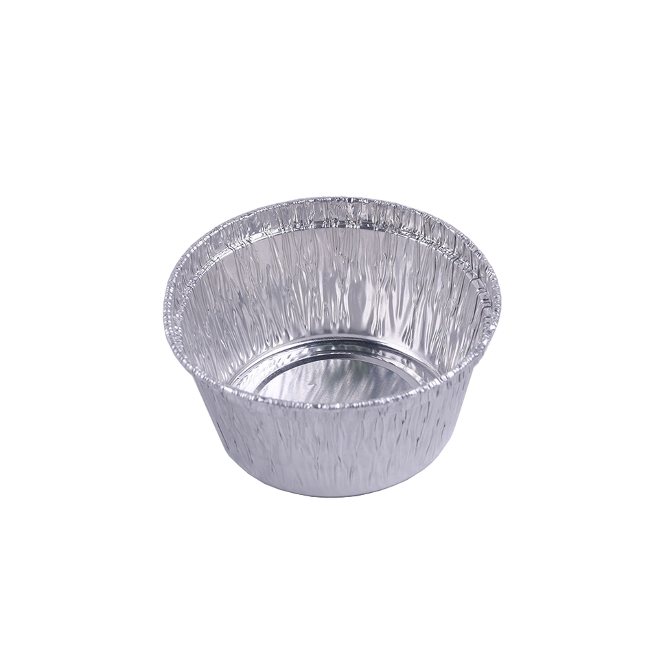 Eco-Friendly Disposable Aluminum Foil Cake Container with PET Lid - 130ml