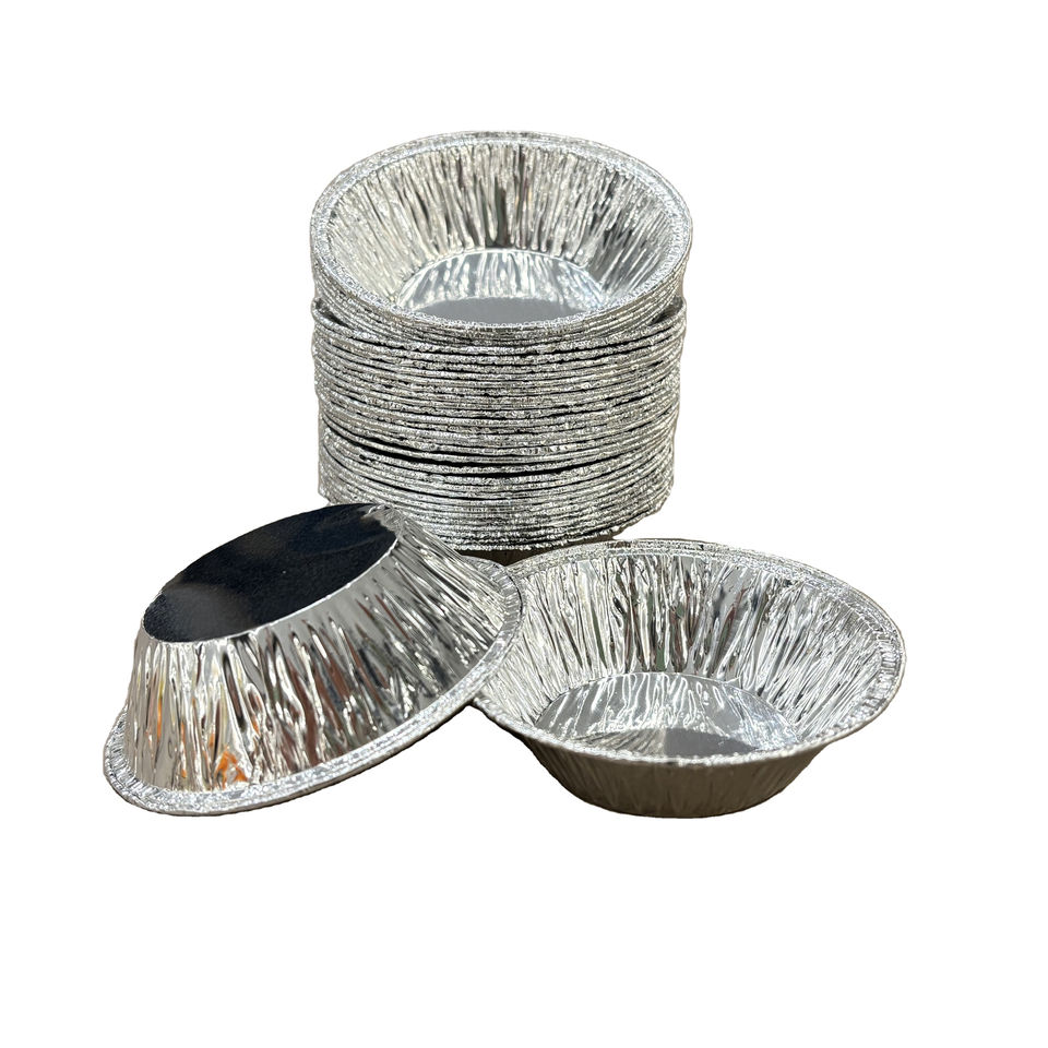 Eco-Friendly Aluminum Foil Egg Tart Cups for Baking & BBQ - Custom Logo