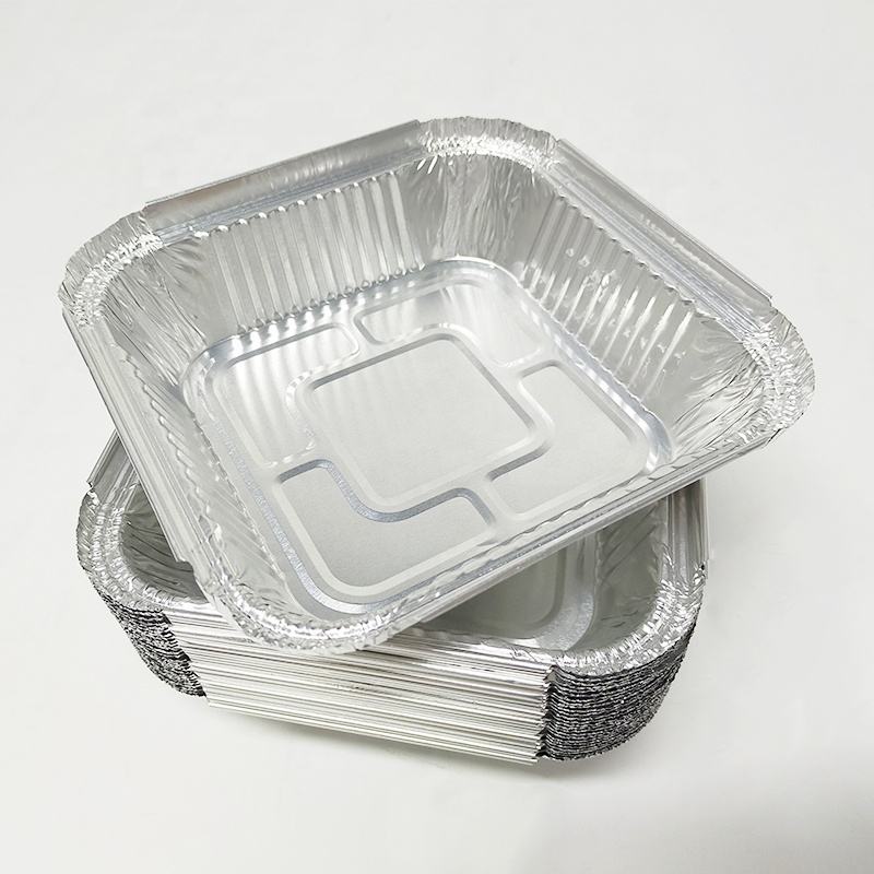 Square Aluminum Foil Baking Pan - Disposable, Eco-Friendly, 204x204mm