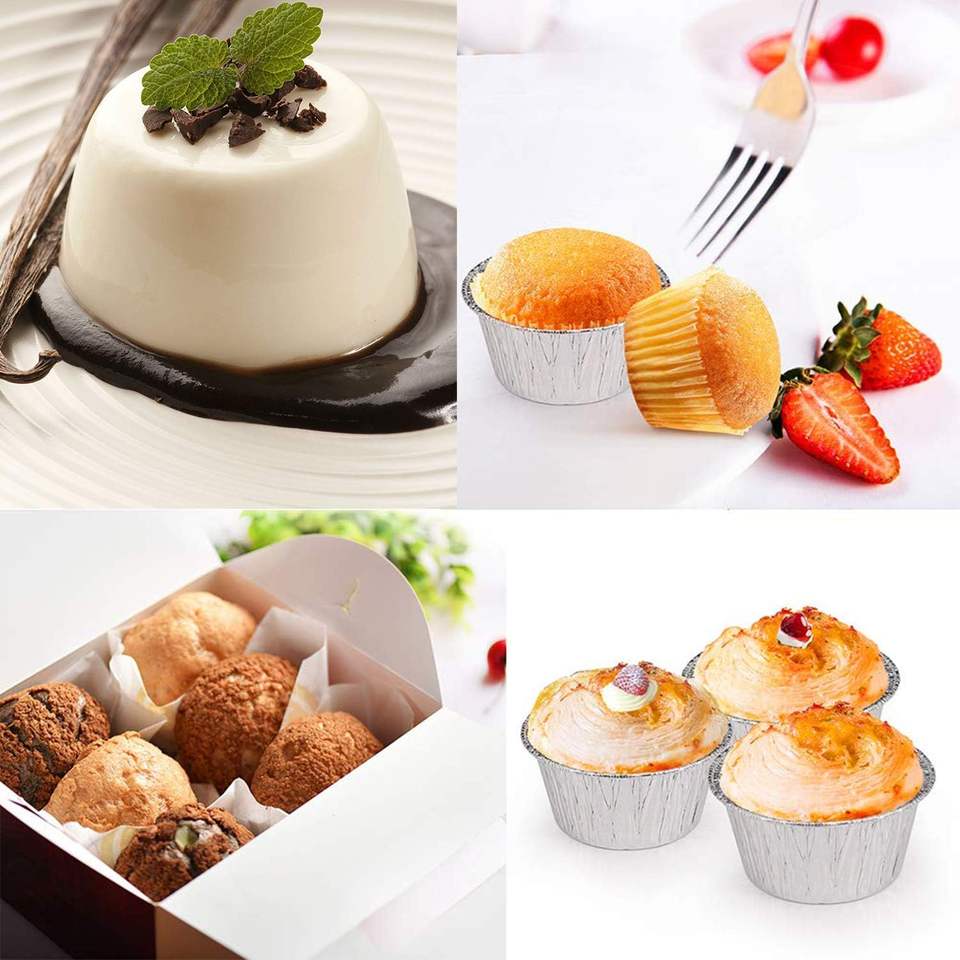 80ml Mini Aluminum Foil Muffin Cups - Eco-Friendly Disposable Baking Liners