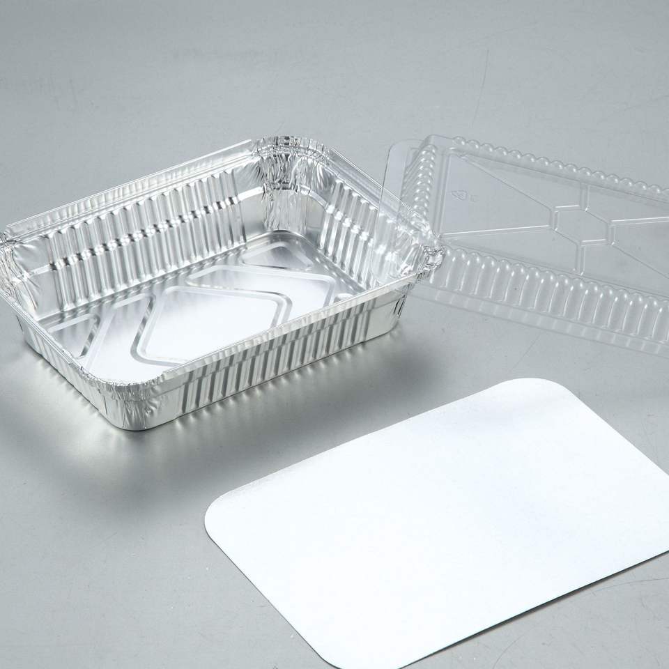 Disposable Aluminum Foil Trays with Lids - Eco-Friendly Rectangular BBQ Baking Pans