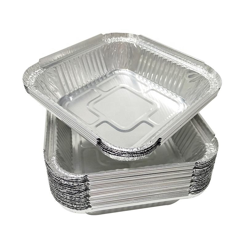 Square Aluminum Foil Baking Pan - Disposable, Eco-Friendly, 204x204mm