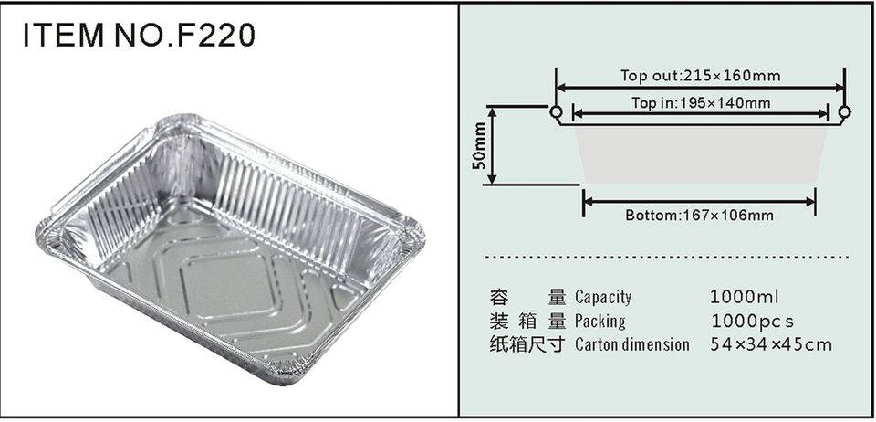 Disposable Aluminum Foil Food Containers with Plastic Lids - Eco-Friendly, 1000ml
