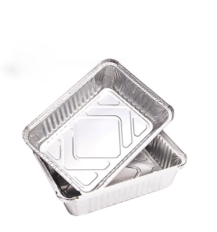 Rectangular Disposable Aluminum Foil Container with Lids - 1000ml Eco-Friendly Food Grade