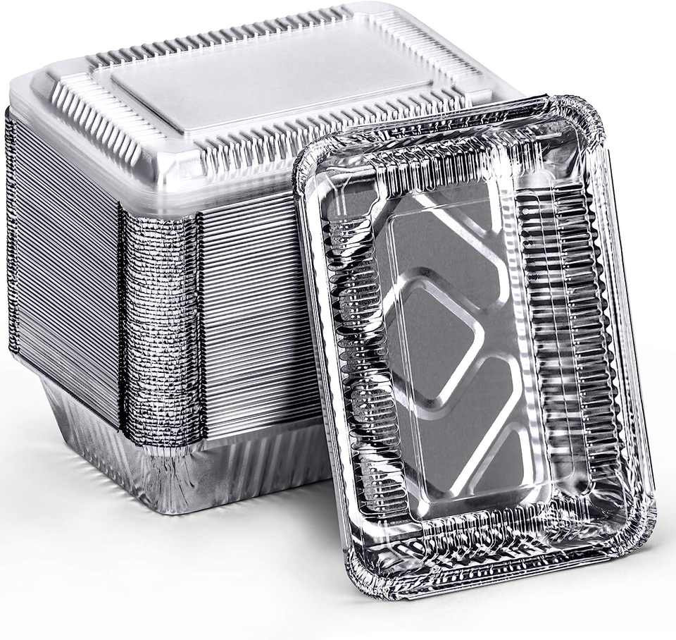 1750ml Aluminum Foil Food Container with Lid - Eco-Friendly, Disposable & Durable