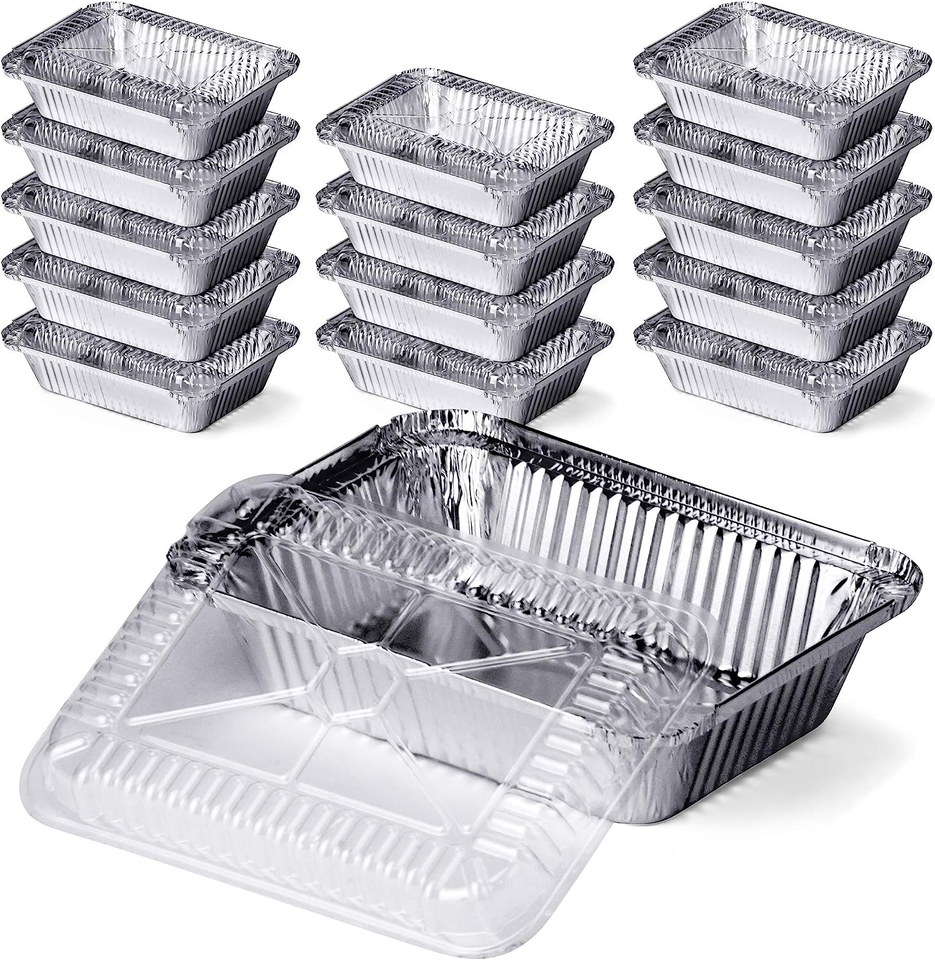 1750ml Aluminum Foil Food Container with Lid - Eco-Friendly, Disposable & Durable