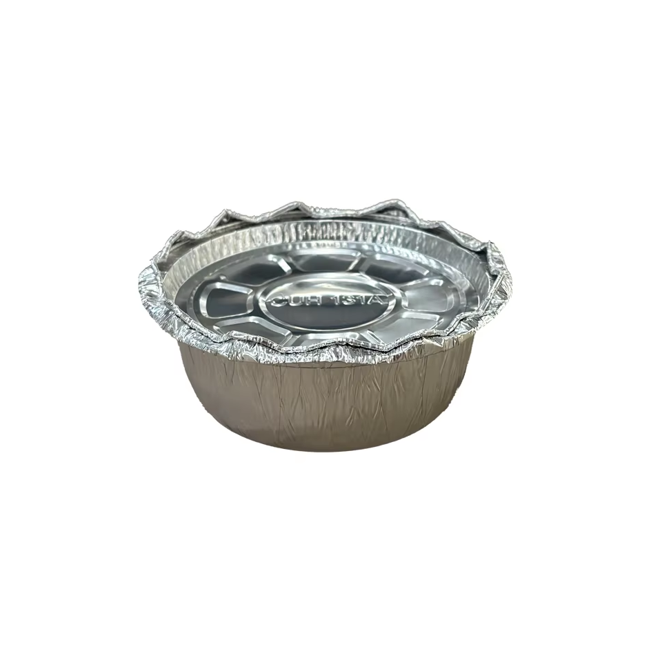 380ml Disposable Aluminum Foil Baking Cup with Lid - Eco-Friendly Mini Cake Pan