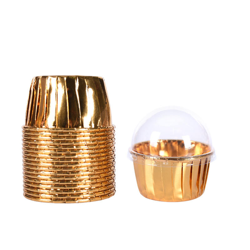 Gold & Silver Foil Double Wall Heat-Resistant Muffin Baking Cups 80ml