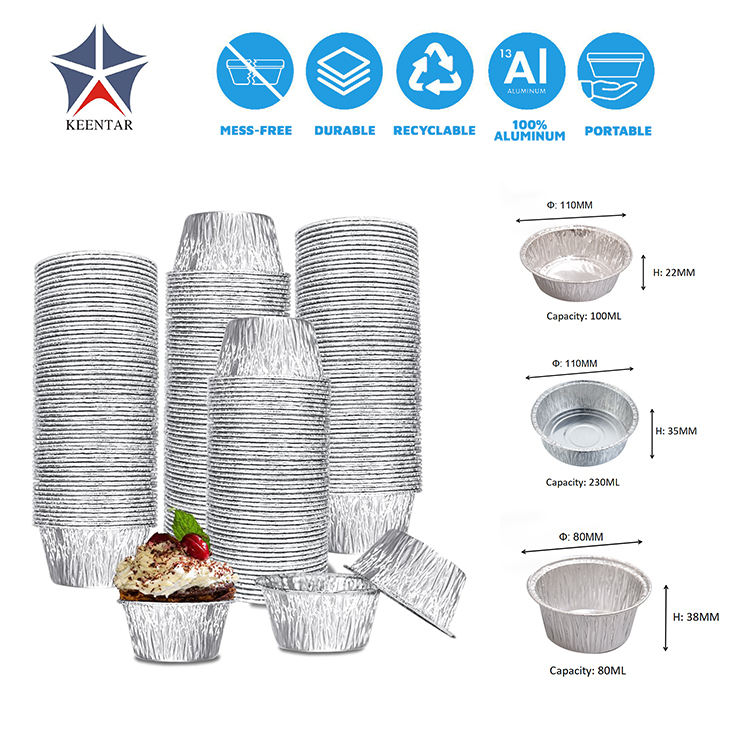 80ml Mini Aluminum Foil Muffin Cups - Eco-Friendly Disposable Baking Liners