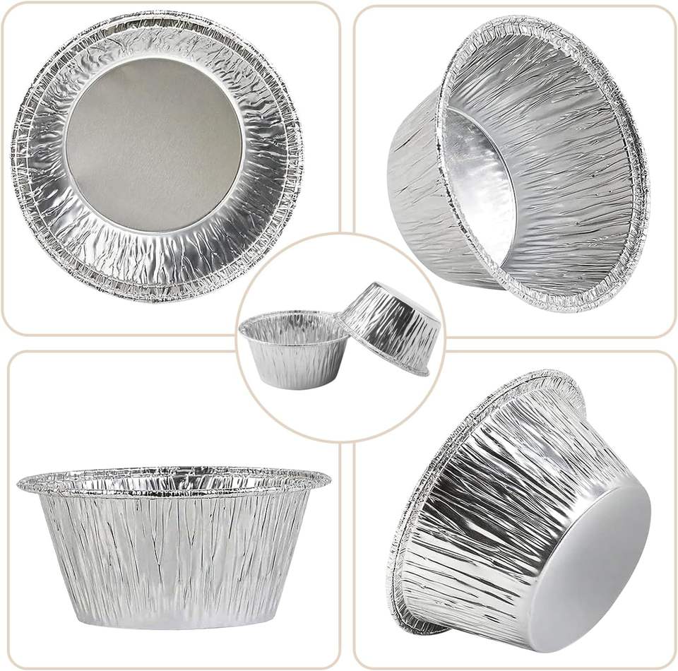 80ml Mini Aluminum Foil Muffin Cups - Eco-Friendly Disposable Baking Liners