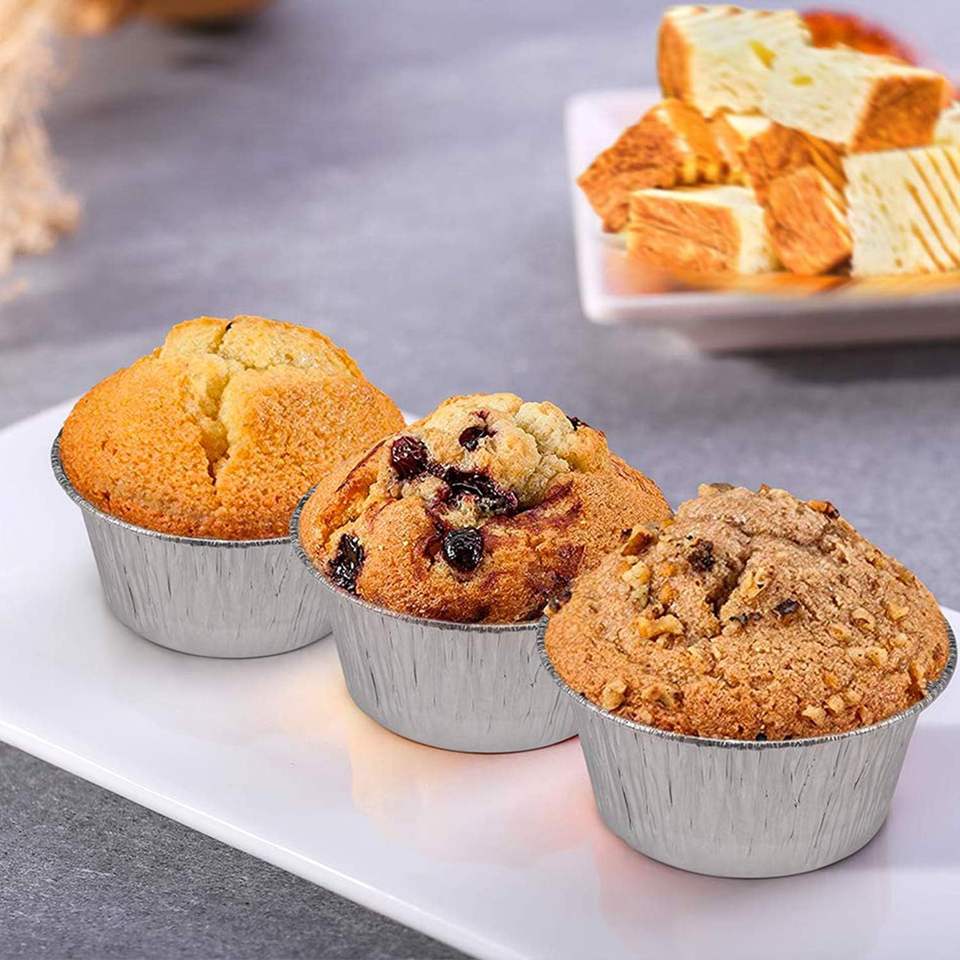 3 Inch Mini Aluminum Foil Tart Trays & Cupcake Liners for Baking