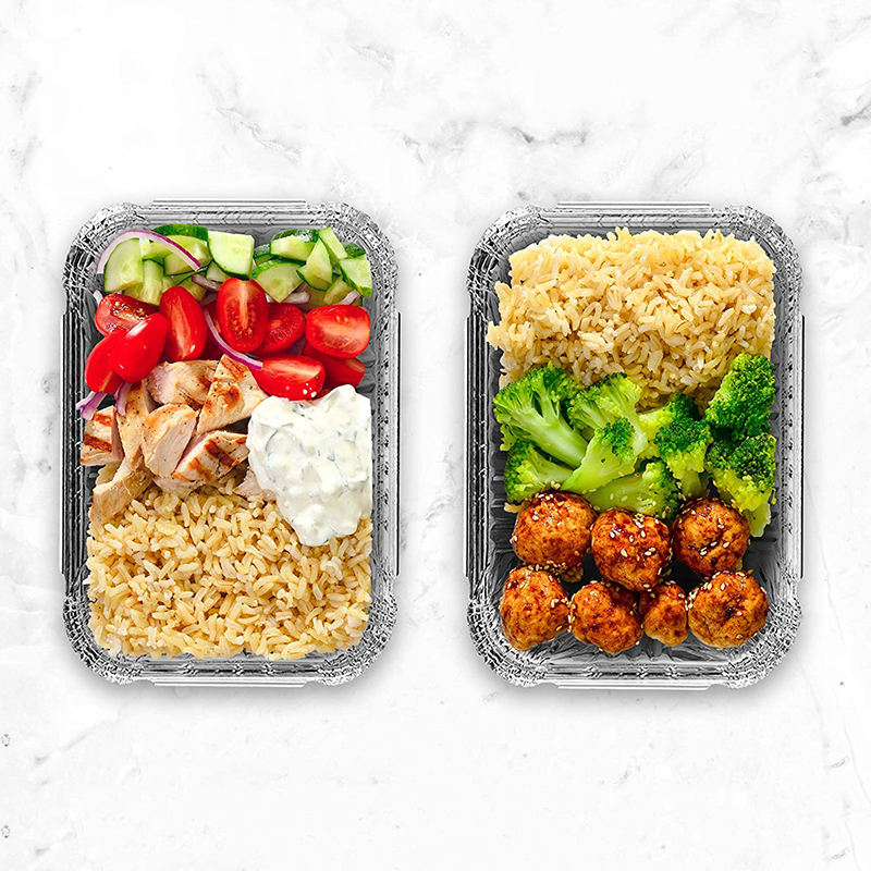 Eco-Friendly Rectangular Aluminum Foil Baking Pans with Lids | OEM Custom