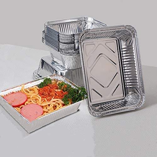 Rectangular Disposable Aluminum Foil Container with Lids - 1000ml Eco-Friendly Food Grade