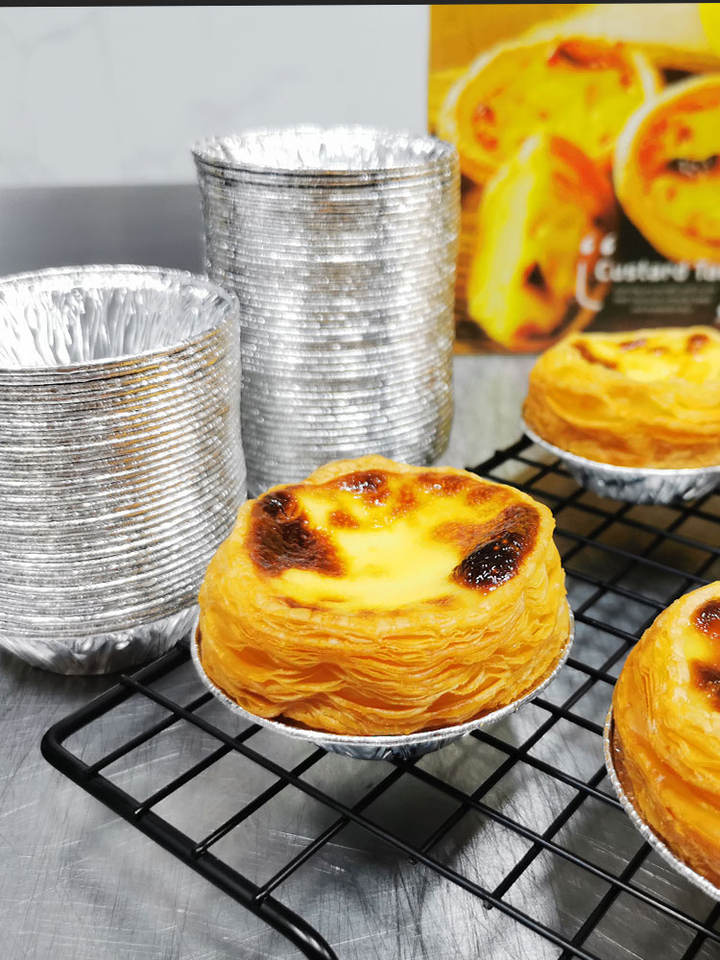 Eco-Friendly Aluminum Foil Egg Tart Cups for Baking & BBQ - Custom Logo