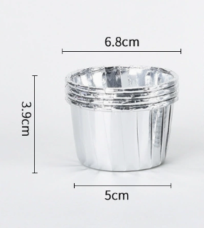 Gold & Silver Foil Double Wall Heat-Resistant Muffin Baking Cups 80ml