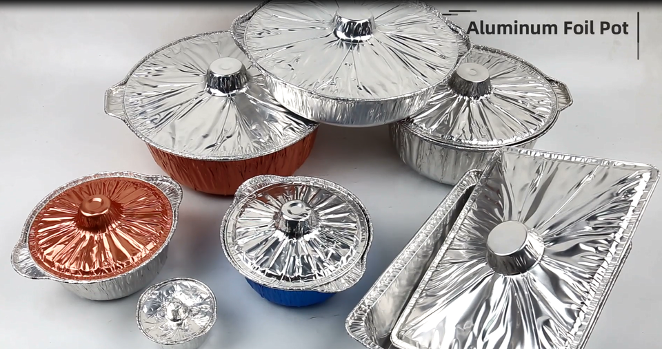 Heavy Duty Disposable Aluminum Foil Pans with Lids for Takeaway & Baking