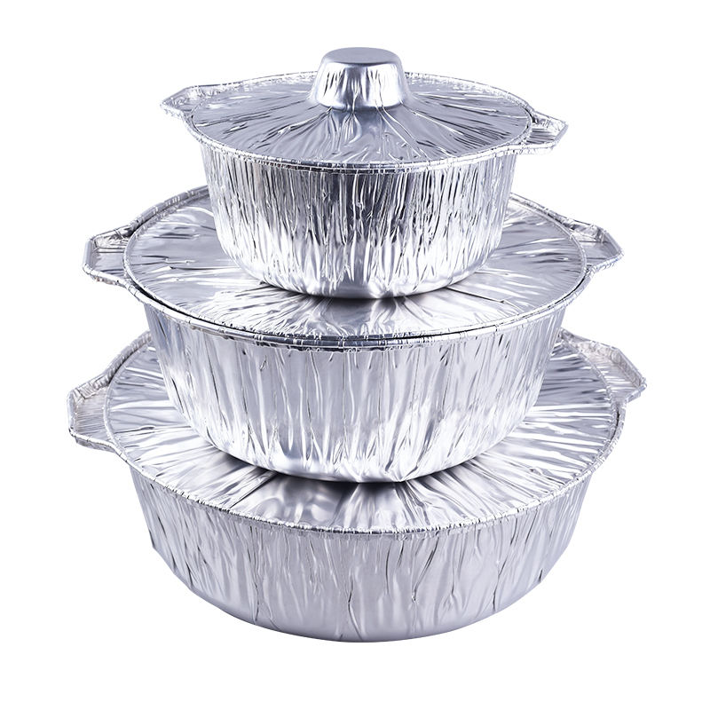 Heavy Duty Disposable Aluminum Foil Pans with Lids for Takeaway & Baking