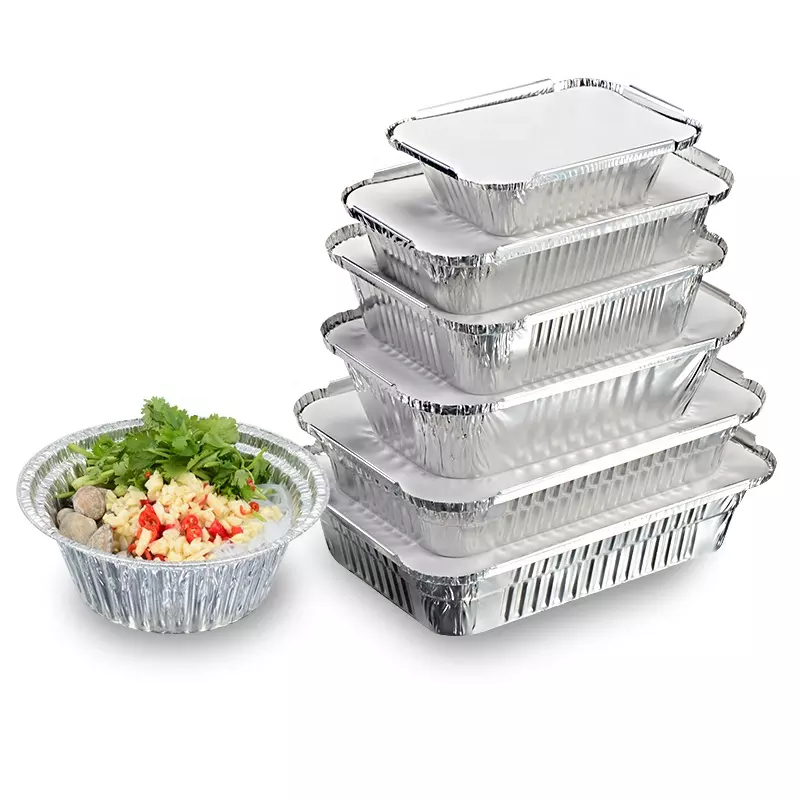 Custom Logo Aluminum Foil Containers for Food Packing - Eco-Friendly Take Out & Baking