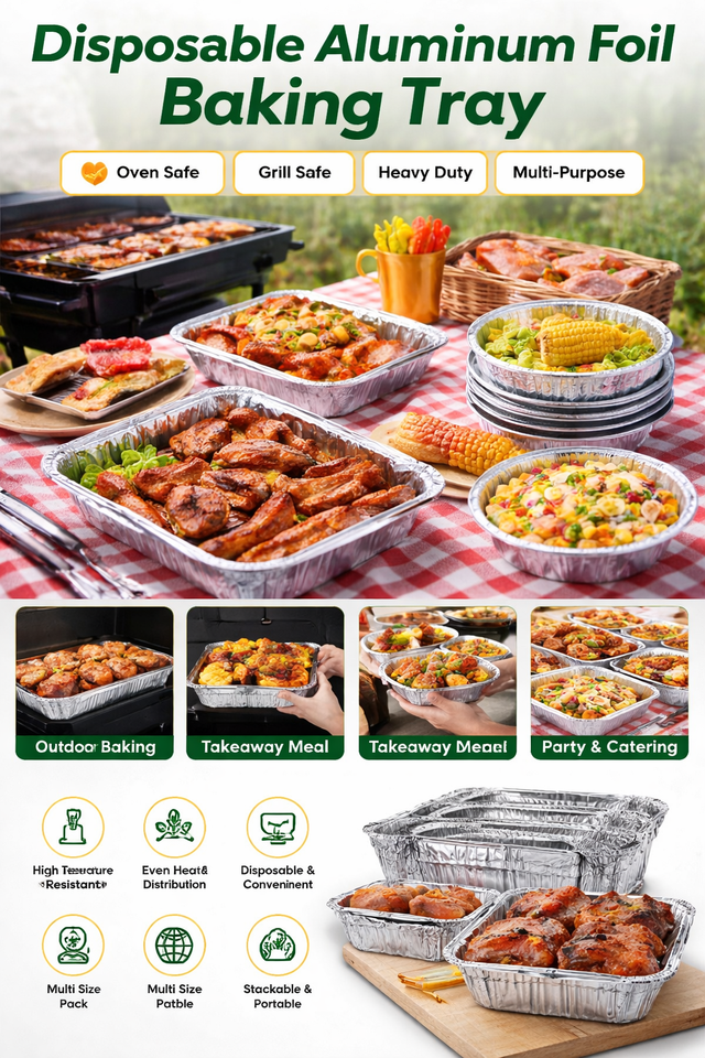 Eco-Friendly Aluminum Foil Bowls with Lids for Meal Prep & Takeout
