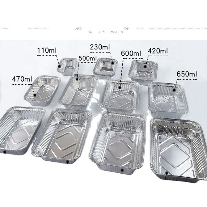 Custom Rectangular Aluminum Foil Containers - 1100ml Takeout Trays