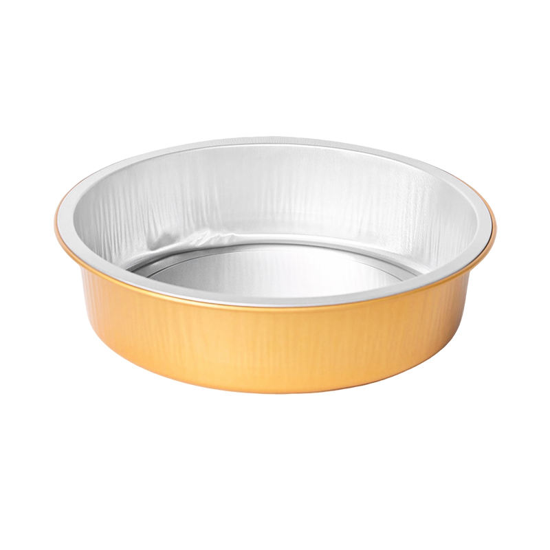 HBOLE Y140-410 Round Aluminum Foil Container - High-Temperature Resistant Takeout & Baking Tray