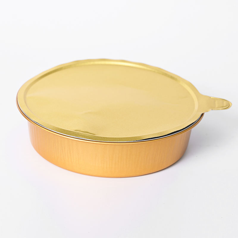 HBOLE Y140-410 Round Aluminum Foil Container - High-Temperature Resistant Takeout & Baking Tray