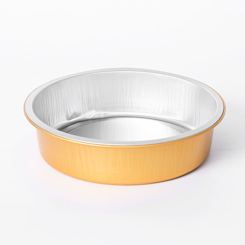 HBOLE Y140-410 Round Aluminum Foil Container - High-Temperature Resistant Takeout & Baking Tray